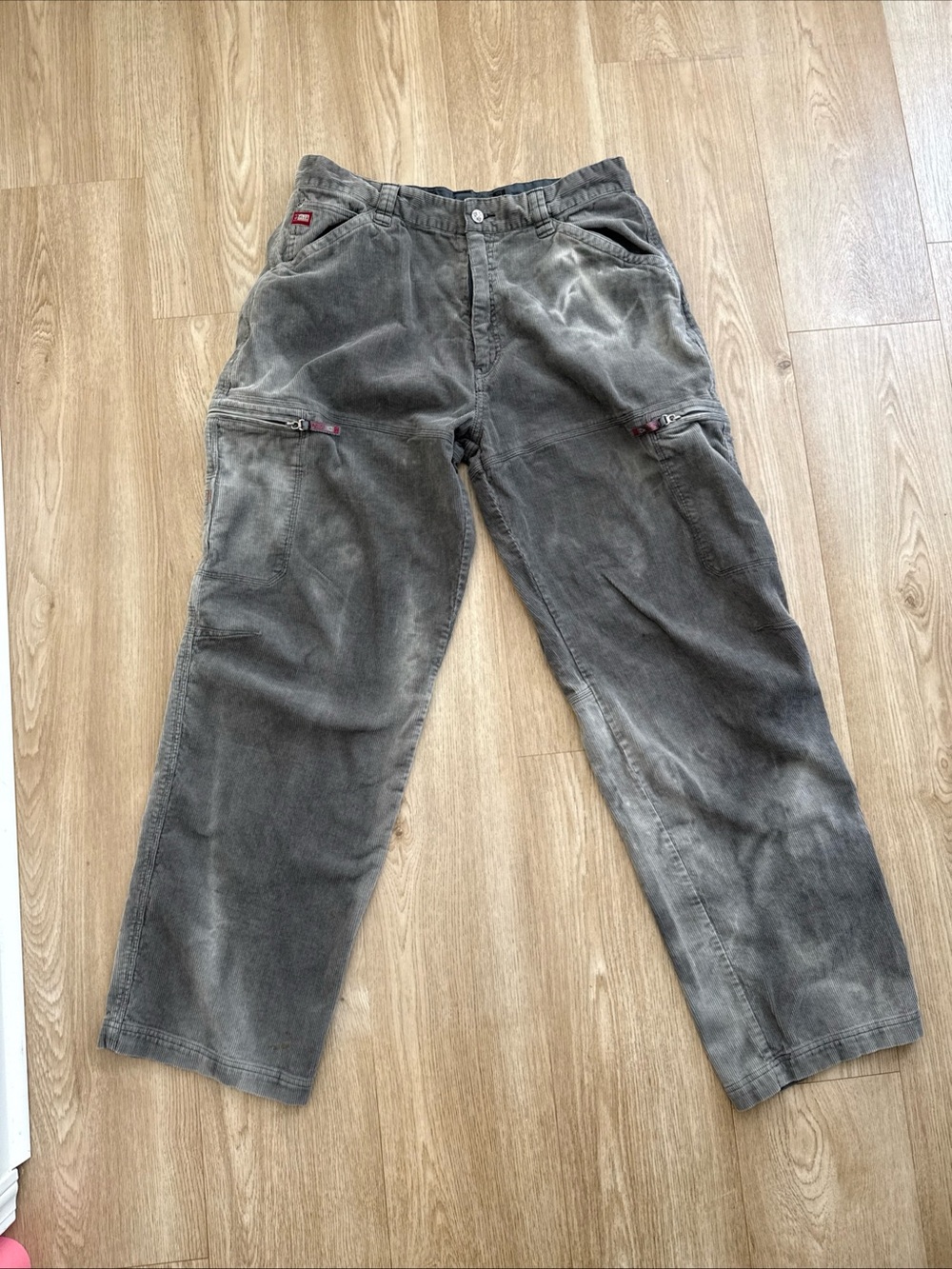 Nesi AG Pants Men’s 36 Long Brown Corduroy Cargo Outdoor Tactical Baggy 90s NWT